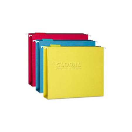 Smead Smead 2 Capacity Box Bottom Hanging Folders, Letter, Assorted, 25/Box 64264